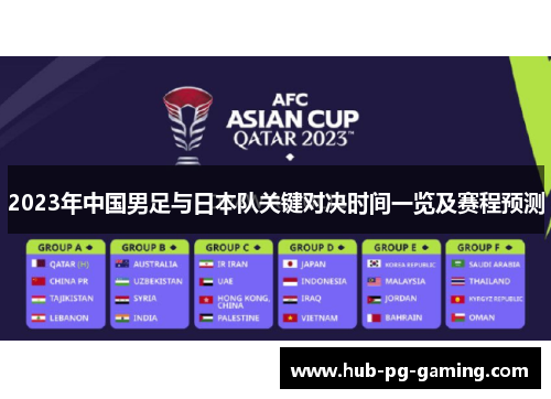 2023年中国男足与日本队关键对决时间一览及赛程预测